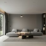 Modern residential living room interior for a home design project in Sushant Lok Gurgaon