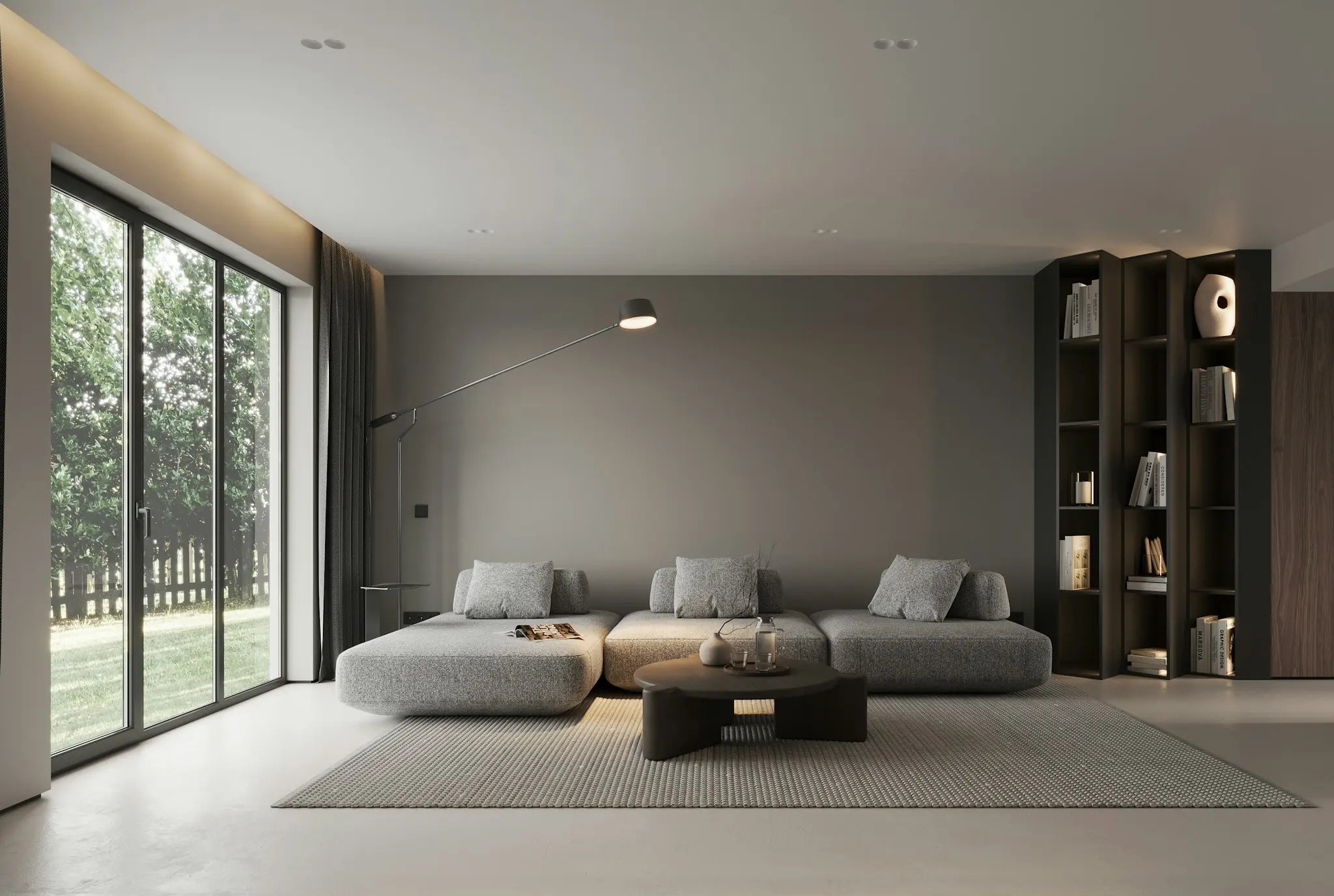 Modern residential living room interior for a home design project in Sushant Lok Gurgaon