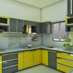 Modern modular kitchen design with functional cabinets and efficient storage in a contemporary home