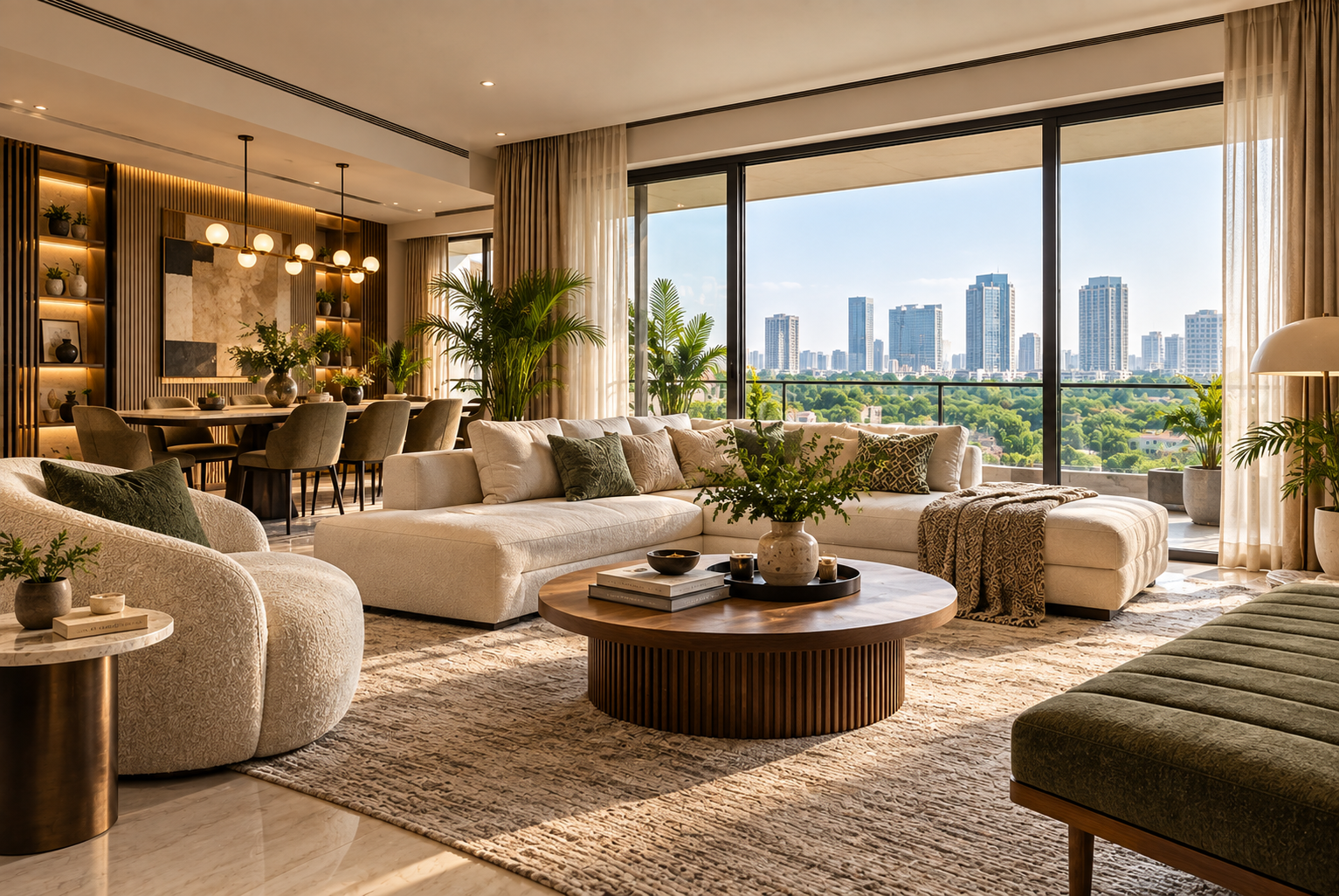 Luxury living room interior for a Sector 42 Gurgaon home