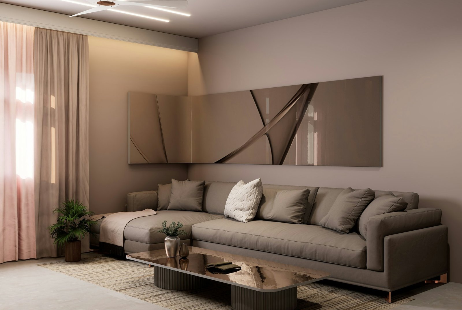 Modern compact Indian apartment living room with practical furniture and a bright, space-efficient layout