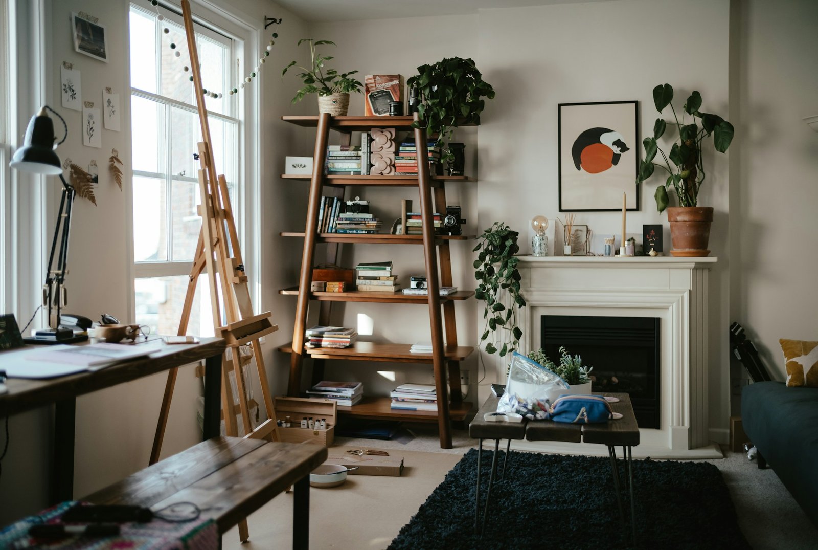 Living room during a home renovation, illustrating the stages of a planned interior project