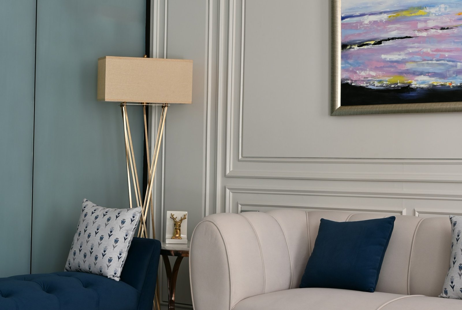 Contemporary living room showcasing cabinetry, furniture finishes and interior materials relevant to a home interior warranty checklist